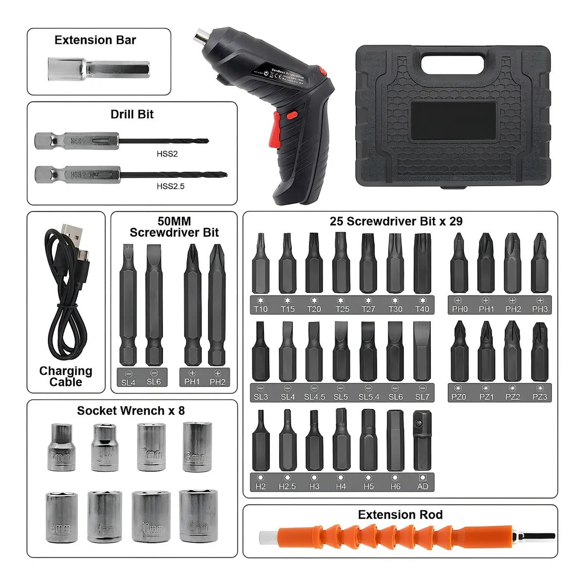 Destornillador Inalámbrico Eléctrico Premium